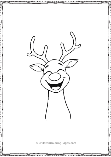 Rudolph Laughing With Closed Eyes And Mouth Open Free PDF Printable