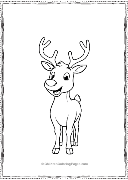 Rudolph Looking Excited With His Mouth Open Free PDF Printable