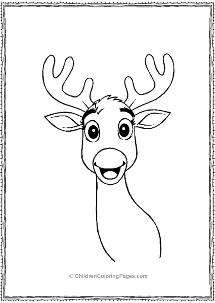 Rudolph Looking Happy With Large Eyes Free PDF Printable