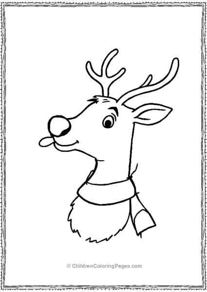 Rudolph Sticking His Tongue Out Playfully Free PDF Printable