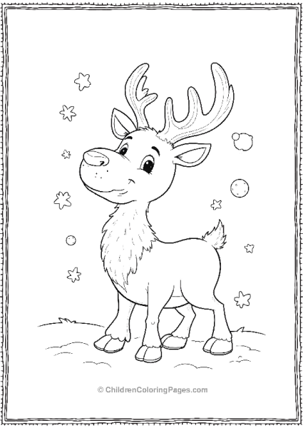 Rudolph The Reindeer In The Snow Free PDF Printable