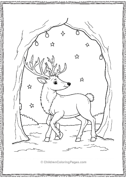 Rudolph The Reindeer Under The Stars Free PDF Printable