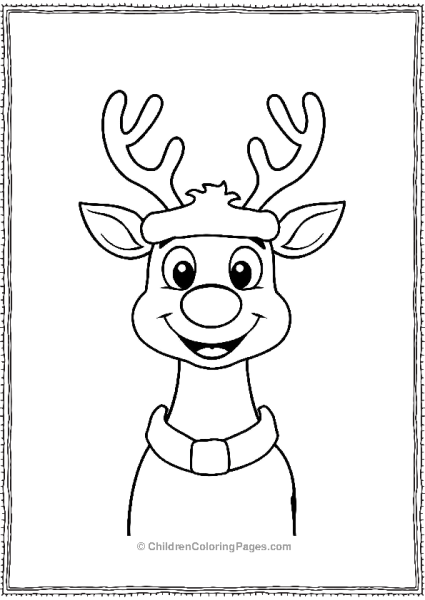 Rudolph With A Big Cheerful Smile And Wide Open Eye Free PDF Printable