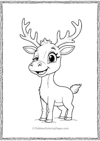 Rudolph With A Mischievous Grin And One Eye Winking Free PDF Printable