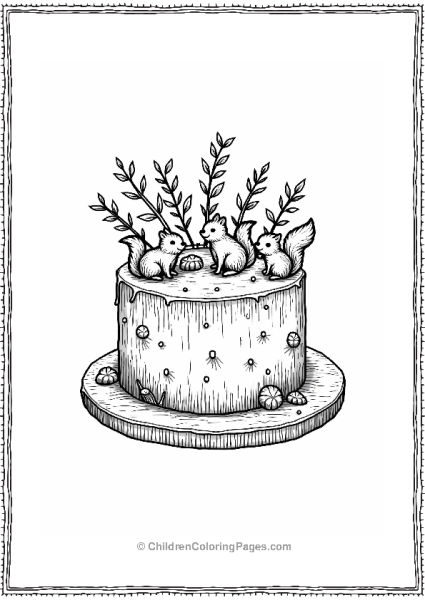 Rustic Woodland Cake Design Free PDF Printable