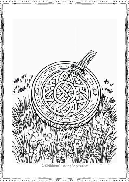 Saint Patrick’s Day Bodhran With Celtic Knot Design Free PDF Printable