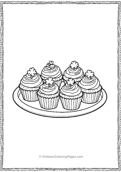 Saint Patrick’s Day Cupcakes On A Tray Free PDF Printable