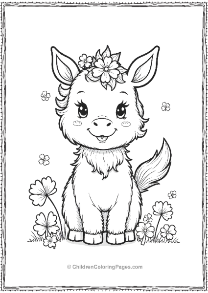 Saint Patrick’s Day Cute Donkey With Flowers Scaled Free PDF Printable