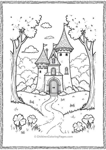 Saint Patrick’s Day Fairytale Castle In A Forest Free PDF Printable