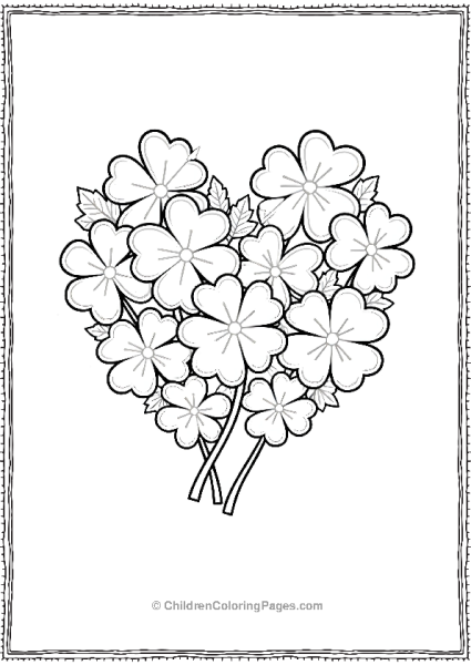 Saint Patrick’s Day Heart Shaped Shamrock Bouquet Free PDF Printable