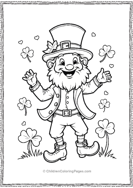 Saint Patrick’s Day Leprechaun Dancing Joyfully Free PDF Printable