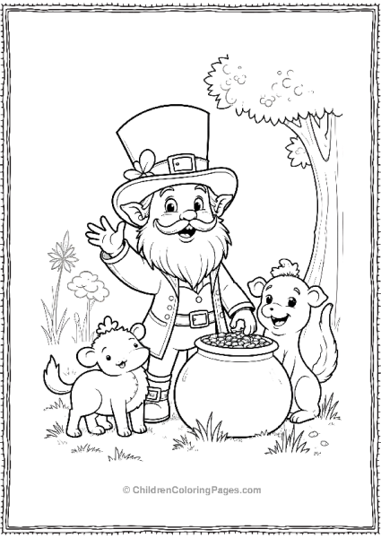 Saint Patrick’s Day Leprechaun With Cute Animals Free PDF Printable