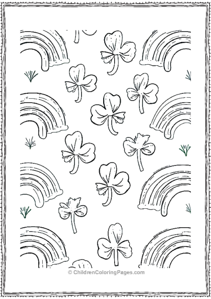 Saint Patrick’s Day Rainbow And Shamrock Pattern Free PDF Printable