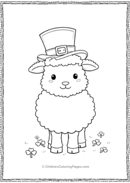 Saint Patrick’s Day Sheep In Leprechaun Hat Free PDF Printable