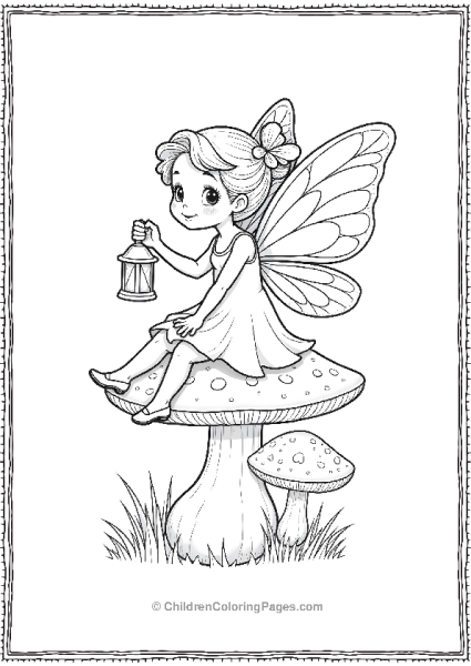 Saint Patrick’s Fairy On Mushroom With Lantern Free PDF Printable