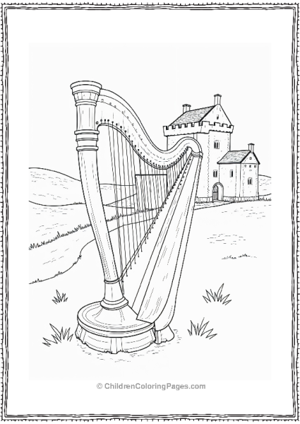 Saint Patrick’s Harp Beside A Castle Free PDF Printable