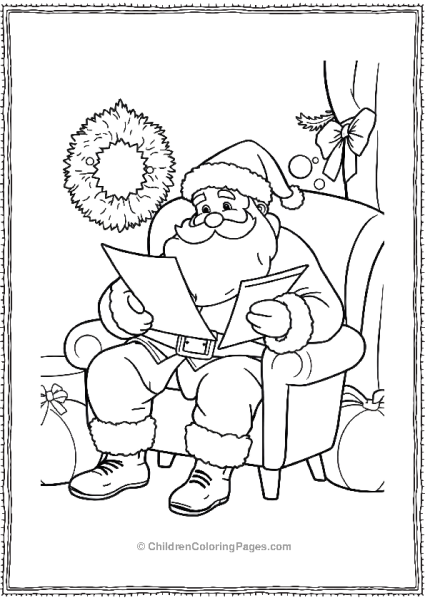 Santa Checking His Nice List Free PDF Printable