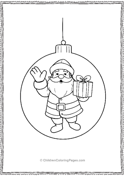 Santa Claus Holding Gift Free PDF Printable