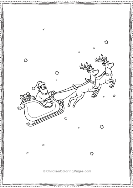 Santa Riding His Sledge Free PDF Printable