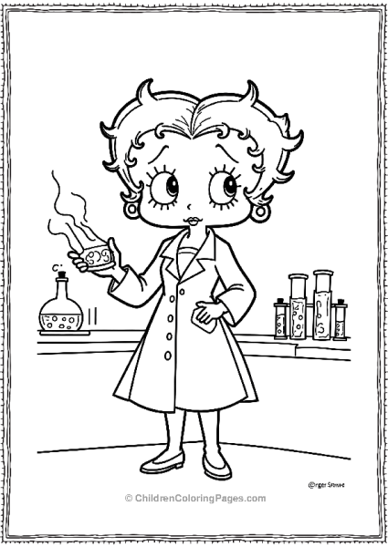 Scientist Betty Boop In A Lab With Test Tubes Free PDF Printable