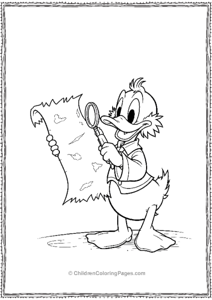 DuckTales Scrooge Holding A Magnifying Glass Free PDF Printable