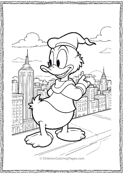 DuckTales Scrooge Looking Over A Cityscape Free PDF Printable