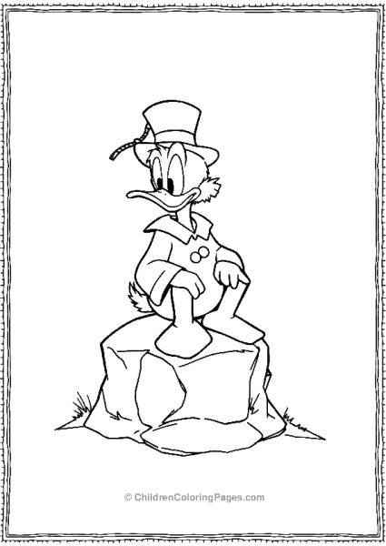 DuckTales Scrooge On A Small Stone Free PDF Printable