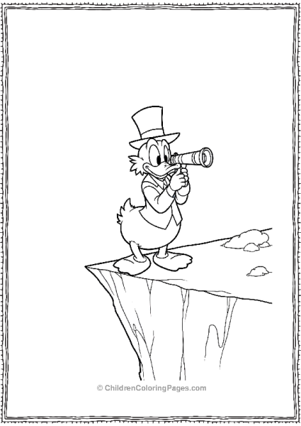 DuckTales Scrooge On Cliff End Free PDF Printable