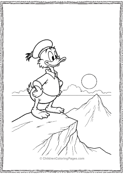 DuckTales Scrooge Standing On A Mountain Free PDF Printable