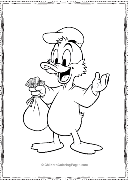 DuckTales Scrooge With A Bag Of Coins Free PDF Printable