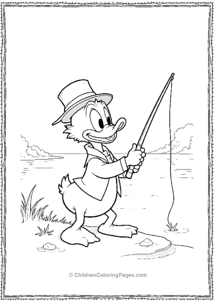 DuckTales Scrooge With A Fishing Rod Free PDF Printable