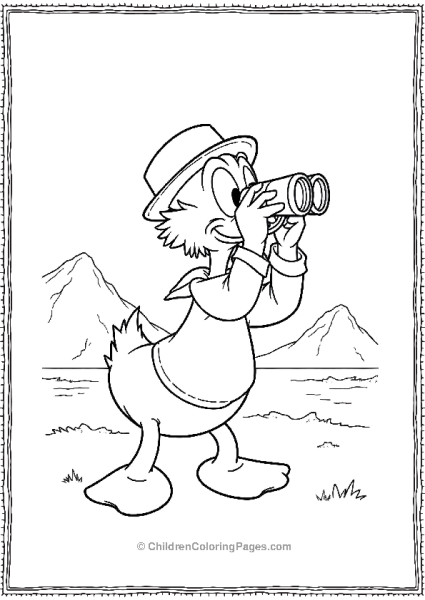 DuckTales Scrooge With Binoculars Free PDF Printable