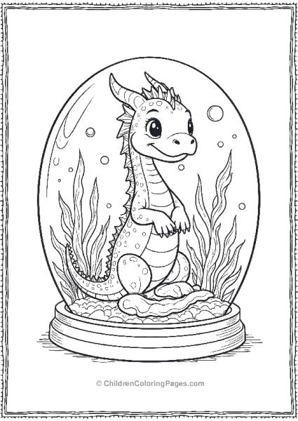 Sea Dragon In A Kelp Forest Snow Globe Free PDF Printable