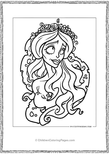 Simple Emily The Bride Easy To Color Free PDF Printable