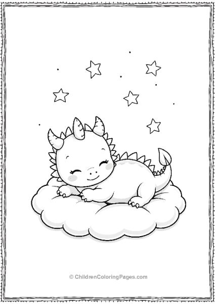 Sleeping Dragon On A Cloud Free PDF Printable