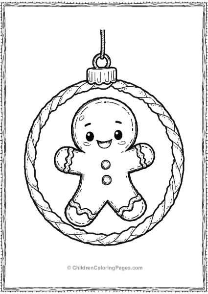 Smiling Gingerbread Ornament Free PDF Printable