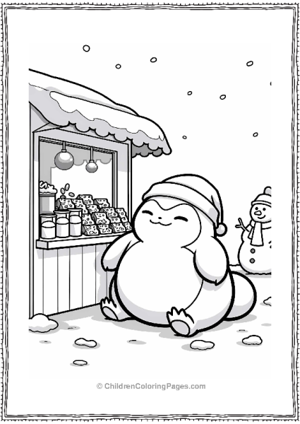 Snorlax At The Holiday Snack Stand Free PDF Printable