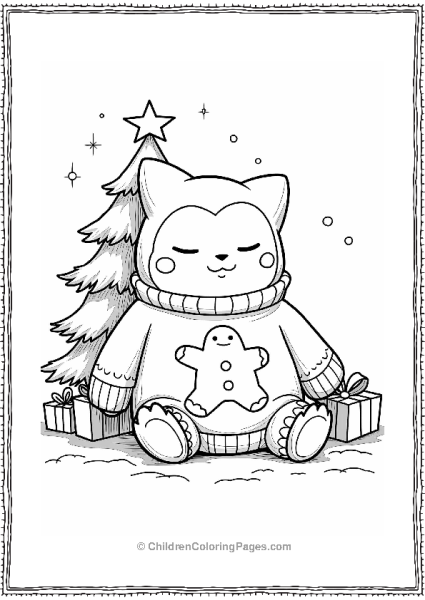 Snorlax In A Cozy Christmas Sweater Free PDF Printable