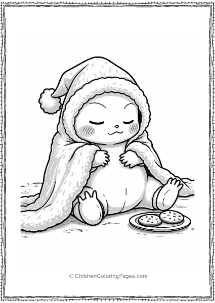 Snorlax Napping In Christmas Pajamas Free PDF Printable