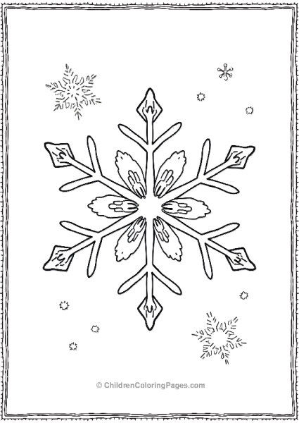 Snowflake Incorporating Snow Drops  Free PDF Printable