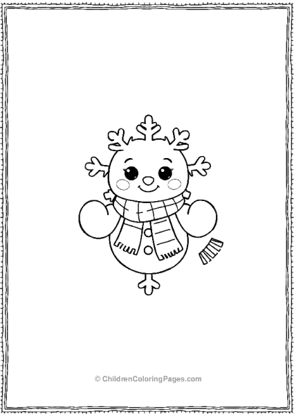 Snowflake Wearing Scarf And Mittens Free PDF Printable