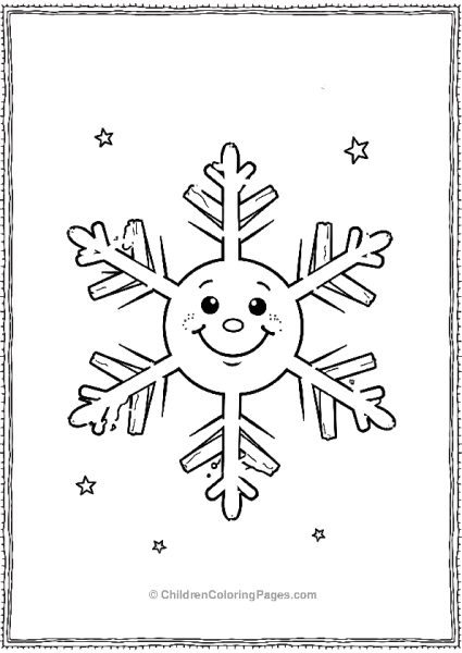 Snowflake With A Smiling Face Scaled Free PDF Printable