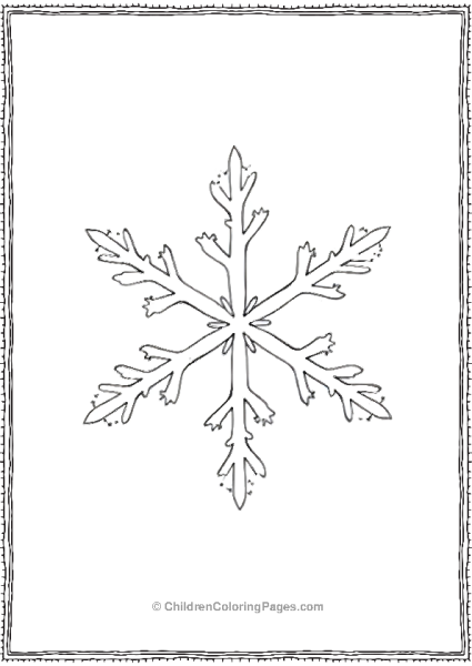 Snowflake With Arms Resembling Fern Leaves Free PDF Printable