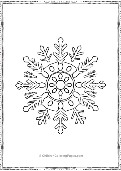 Snowflake With Concentric Circles Free PDF Printable