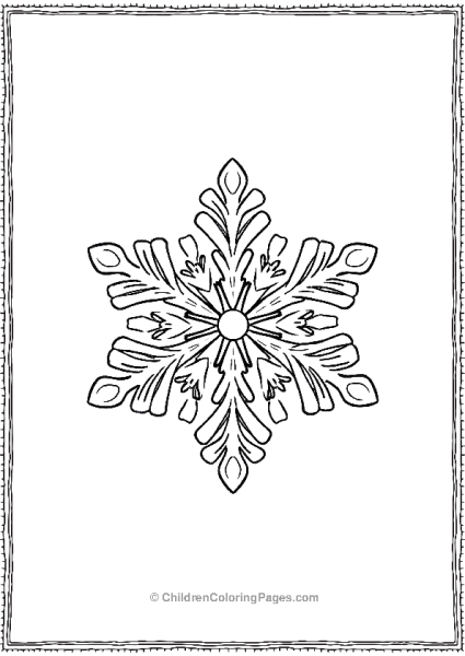 Snowflake With Delicate Rounded Tips Free PDF Printable