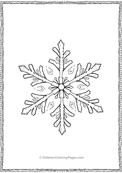 Snowflake With Flowerlike Centre Free PDF Printable