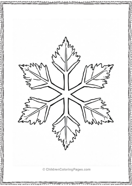 Snowflake With Oak Leaves Shape Free PDF Printable