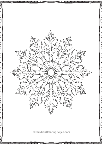 Snowflake With Sharp Edges Free PDF Printable