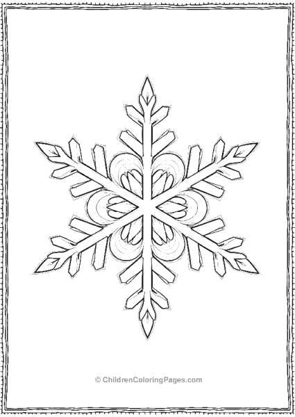 Snowflake With Sharp Triangular Points Free PDF Printable