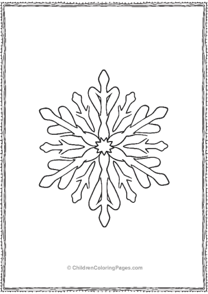 Snowflake With Star In Centre Free PDF Printable